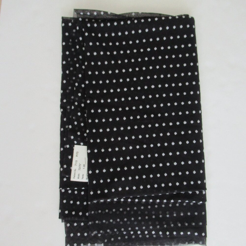 2 Yards of Polka Dot Stretch mesh fabric 51” width Black and white